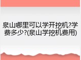 泉山哪里可以学开挖机?学费多少?(泉山学挖机费用)
