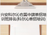 兴安科尔沁右翼中旗单招培训班排名(科尔沁单招培训)