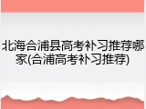 北海合浦县高考补习推荐哪家(合浦高考补习推荐)