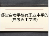 哪些自考学校有职业中学的(自考职中学校)