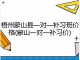 梧州蒙山县一对一补习班价格(蒙山一对一补习价)