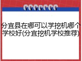 分宜县在哪可以学挖机哪个学校好(分宜挖机学校推荐)