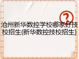 沧州新华数控学校哪家好技校招生(新华数控技校招生)