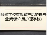 哪些学校有母猪产后护理专业(母猪产后护理学校)
