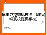 镇赉县挖掘机技校上哪找(镇赉挖掘机学校)