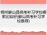 梧州蒙山县高考补习学校哪家比较好(蒙山高考补习学校推荐)