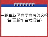 三轮车驾照自学自考怎么报名(三轮车自考报名)