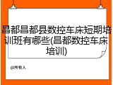 昌都昌都县数控车床短期培训班有哪些(昌都数控车床培训)