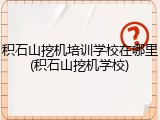 积石山挖机培训学校在哪里(积石山挖机学校)