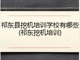 祁东县挖机培训学校有哪些(祁东挖机培训)