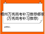 梧州万秀高考补习推荐哪家(万秀高考补习推荐)