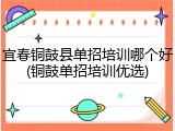 宜春铜鼓县单招培训哪个好(铜鼓单招培训优选)