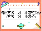 梧州万秀一对一补习班价格(万秀一对一补习价)
