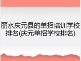 丽水庆元县的单招培训学校排名(庆元单招学校排名)