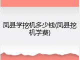 凤县学挖机多少钱(凤县挖机学费)