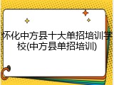 怀化中方县十大单招培训学校(中方县单招培训)