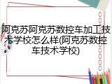 阿克苏阿克苏数控车加工技术学校怎么样(阿克苏数控车技术学校)