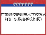 广东数控培训技术学校怎么样(广东数控学校如何)
