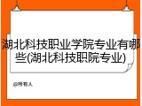 湖北科技职业学院专业有哪些(湖北科技职院专业)