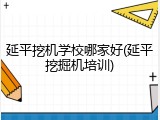 延平挖机学校哪家好(延平挖掘机培训)