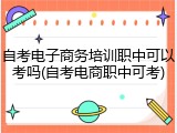 自考电子商务培训职中可以考吗(自考电商职中可考)