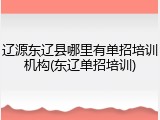 辽源东辽县哪里有单招培训机构(东辽单招培训)