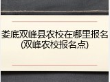 娄底双峰县农校在哪里报名(双峰农校报名点)