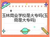 玉林商业学校是大专吗(玉商是大专吗)