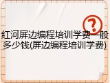 红河屏边编程培训学费一般多少钱(屏边编程培训学费)