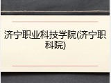 济宁职业科技学院(济宁职科院)