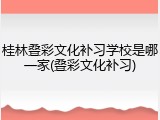 桂林叠彩文化补习学校是哪一家(叠彩文化补习)