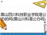 眉山四川科技职业学院是公办的吗(眉山川科是公办吗)