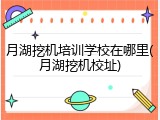 月湖挖机培训学校在哪里(月湖挖机校址)