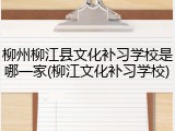 柳州柳江县文化补习学校是哪一家(柳江文化补习学校)