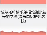 博尔塔拉博乐单招培训比较好的学校(博乐单招培训名校)