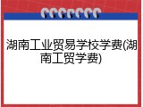 湖南工业贸易学校学费(湖南工贸学费)