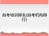 自考培训排名(自考机构排行)