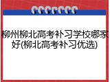 柳州柳北高考补习学校哪家好(柳北高考补习优选)