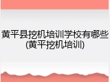 黄平县挖机培训学校有哪些(黄平挖机培训)