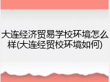 大连经济贸易学校环境怎么样(大连经贸校环境如何)