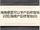 海南哪里可以学产后修复培训班(海南产后修复培训)
