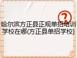 哈尔滨方正县正规单招培训学校在哪(方正县单招学校)