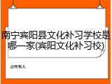 南宁宾阳县文化补习学校是哪一家(宾阳文化补习校)