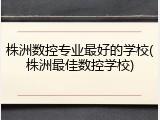 株洲数控专业最好的学校(株洲最佳数控学校)