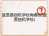 宣恩县挖机学校有哪些(宣恩挖机学校)