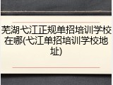 芜湖弋江正规单招培训学校在哪(弋江单招培训学校地址)