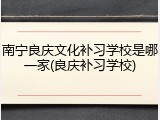 南宁良庆文化补习学校是哪一家(良庆补习学校)