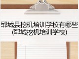 郓城县挖机培训学校有哪些(郓城挖机培训学校)
