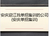 安庆迎江找单招集训的公司(安庆单招集训)