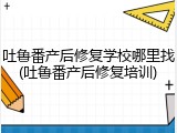 吐鲁番产后修复学校哪里找(吐鲁番产后修复培训)
